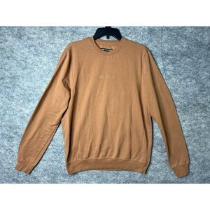 New York City Sweater Mens Large Orange Pullover Casual Shirt Warm Long Sleeve